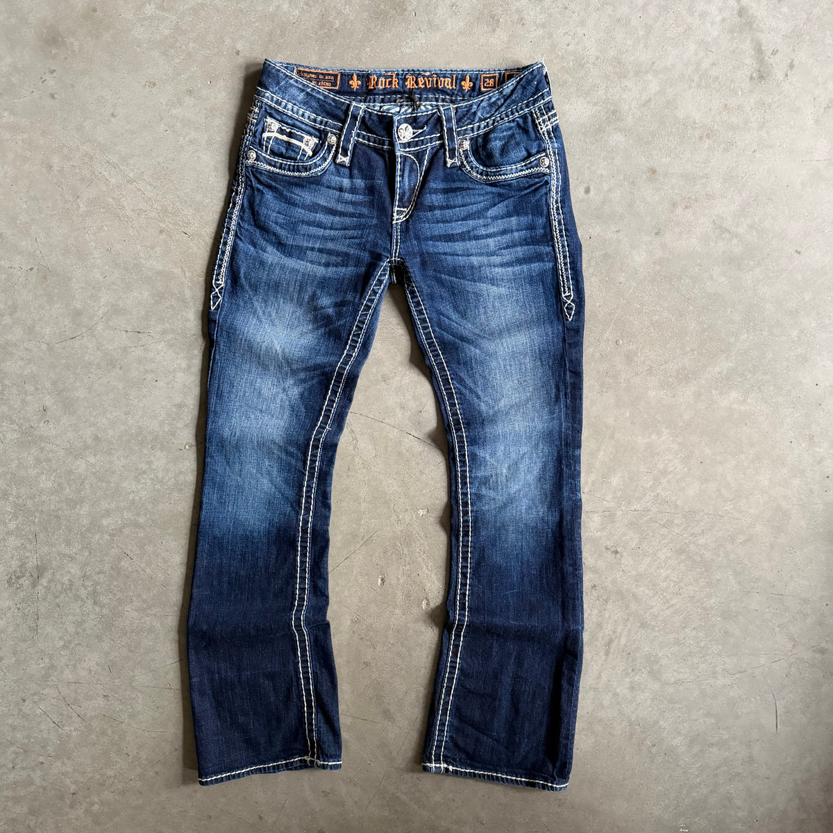 Women’s Rock Revival Shelly Boot Cut Flair Jeans Dark Wash