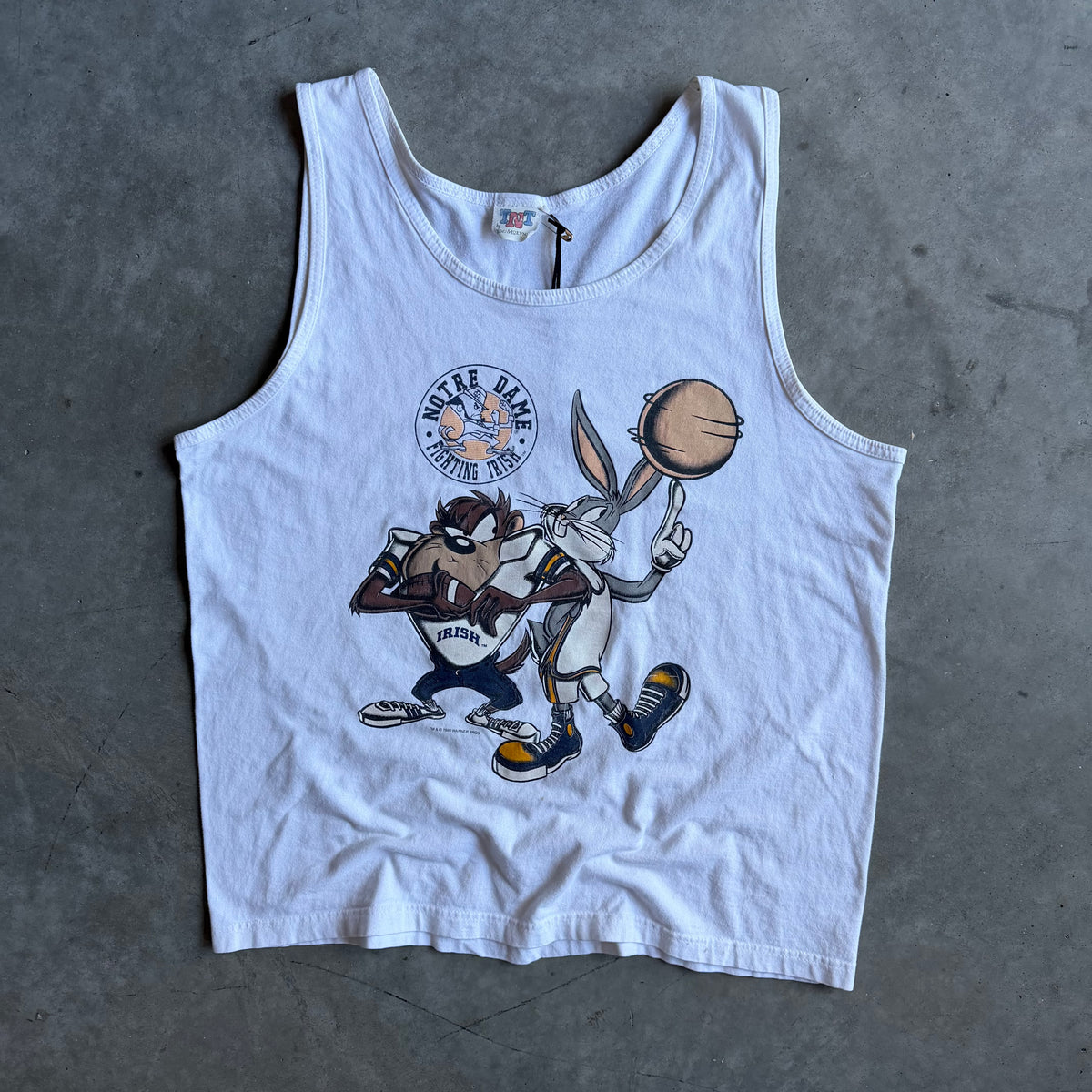 Vintage Looney Tunes Notre Dame Basketball Sleeveless Tee