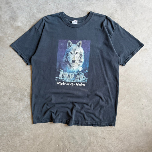 Vintage “Night Of The Wolves” Square Art Tee
