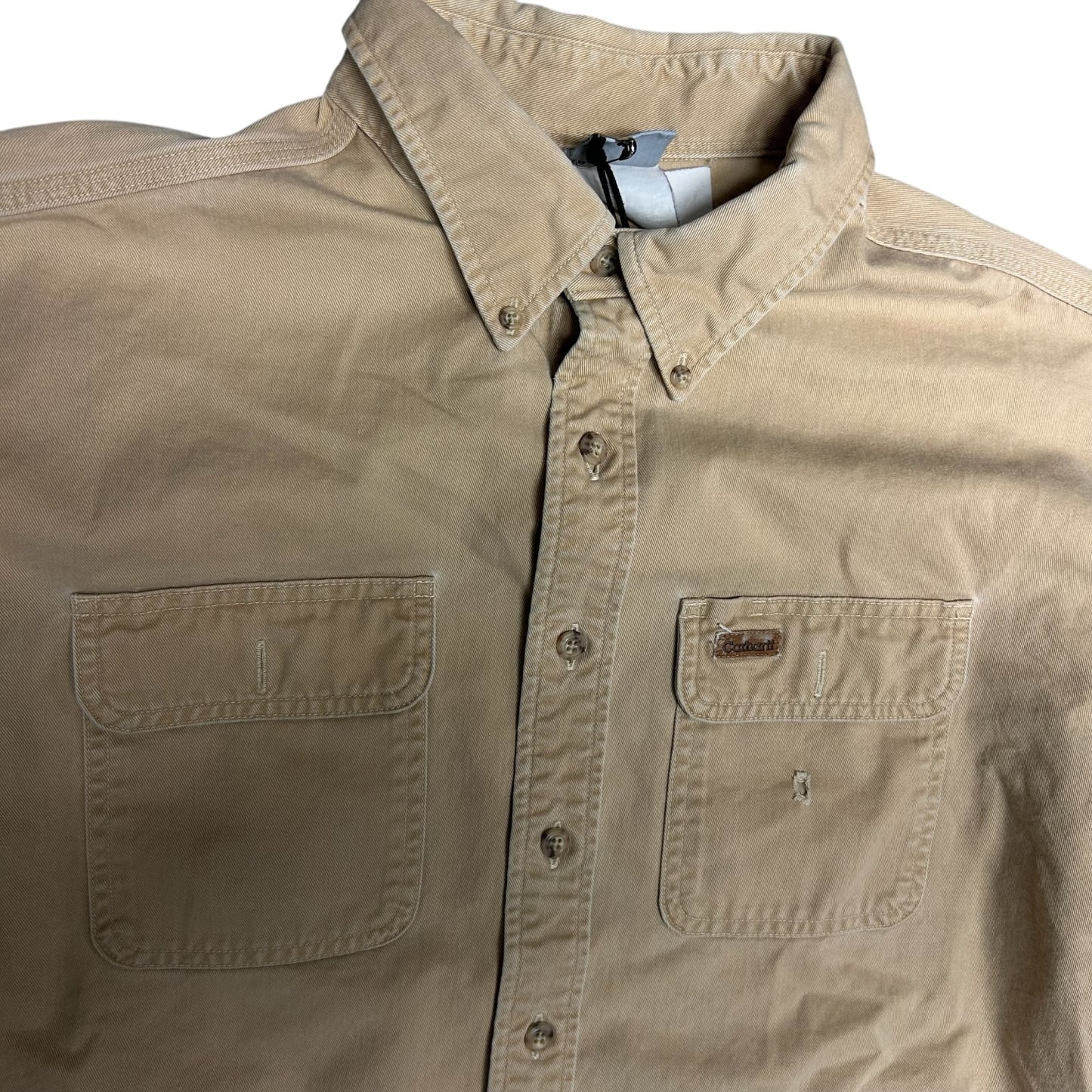 Vintage Carhartt Tan Button Up Chore Shirt