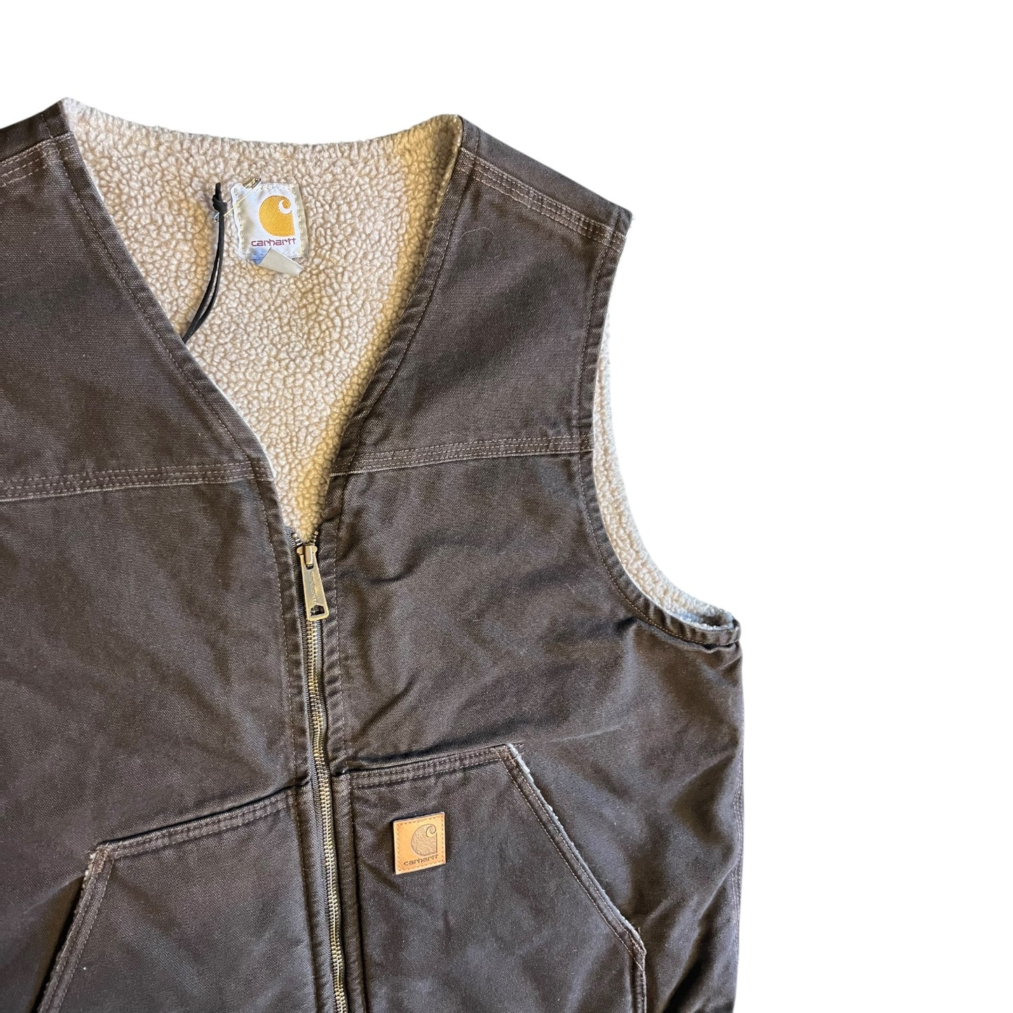 Carhartt ‘V26 DKB’ Dark Brown Sherpa Lined Vest