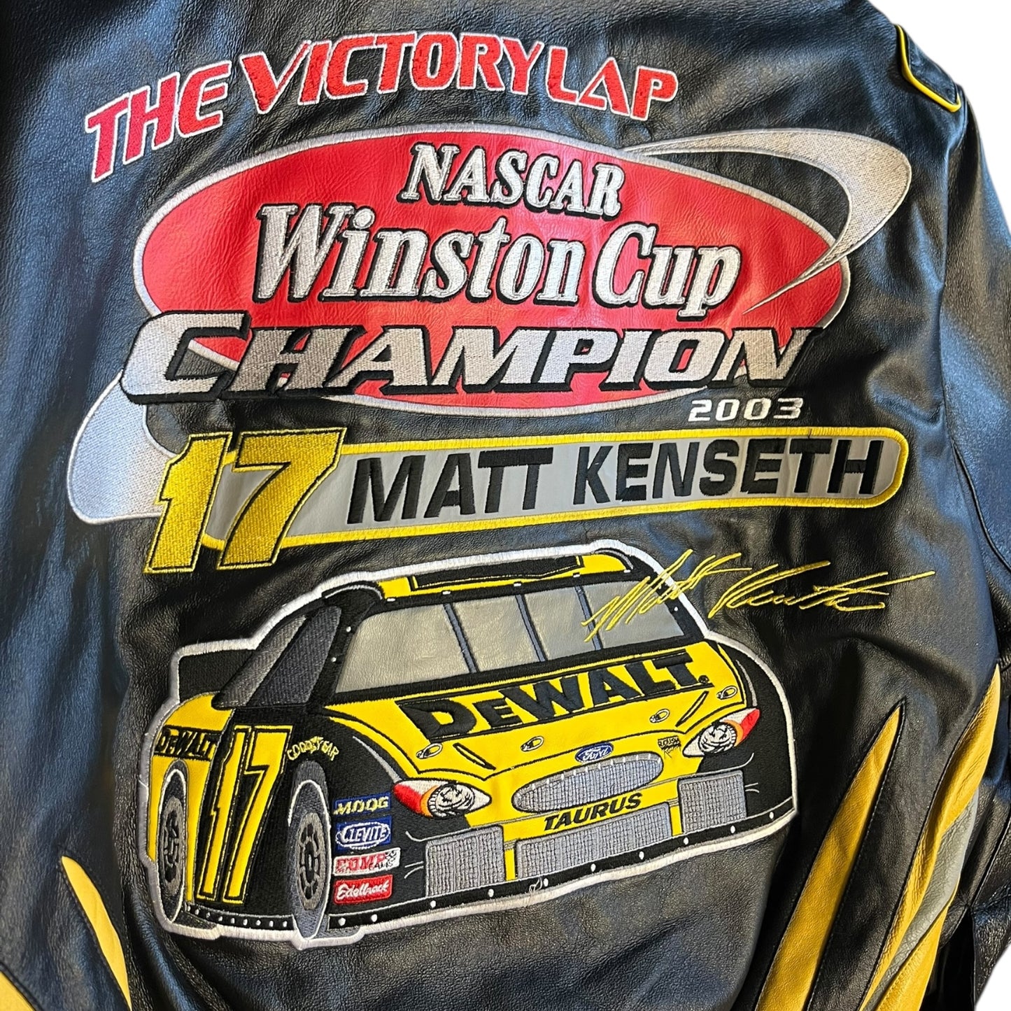 NASCAR JH Designs DeWalt Leather Jacket