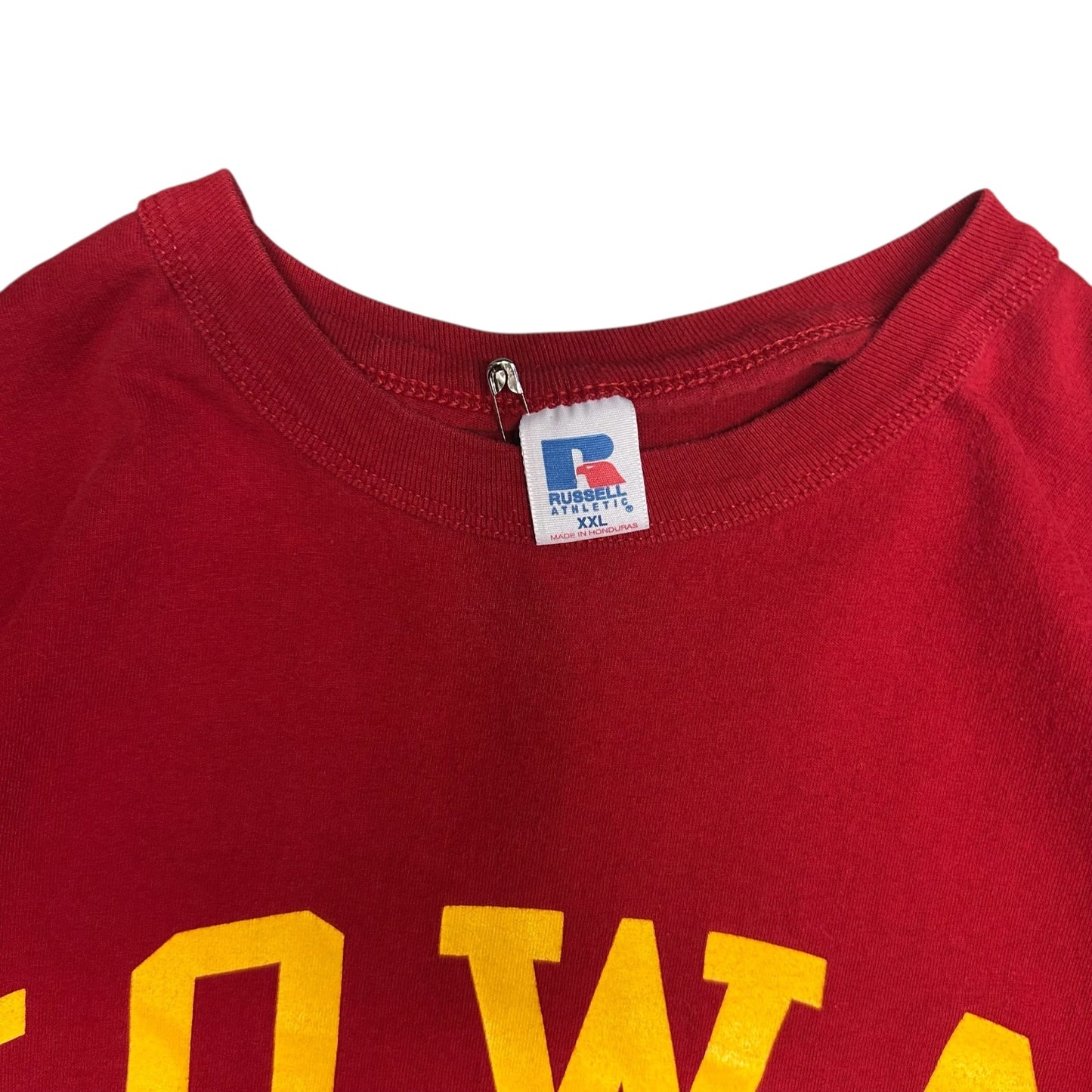 Vintage Russell Iowa State Spell Out Red T Shirt