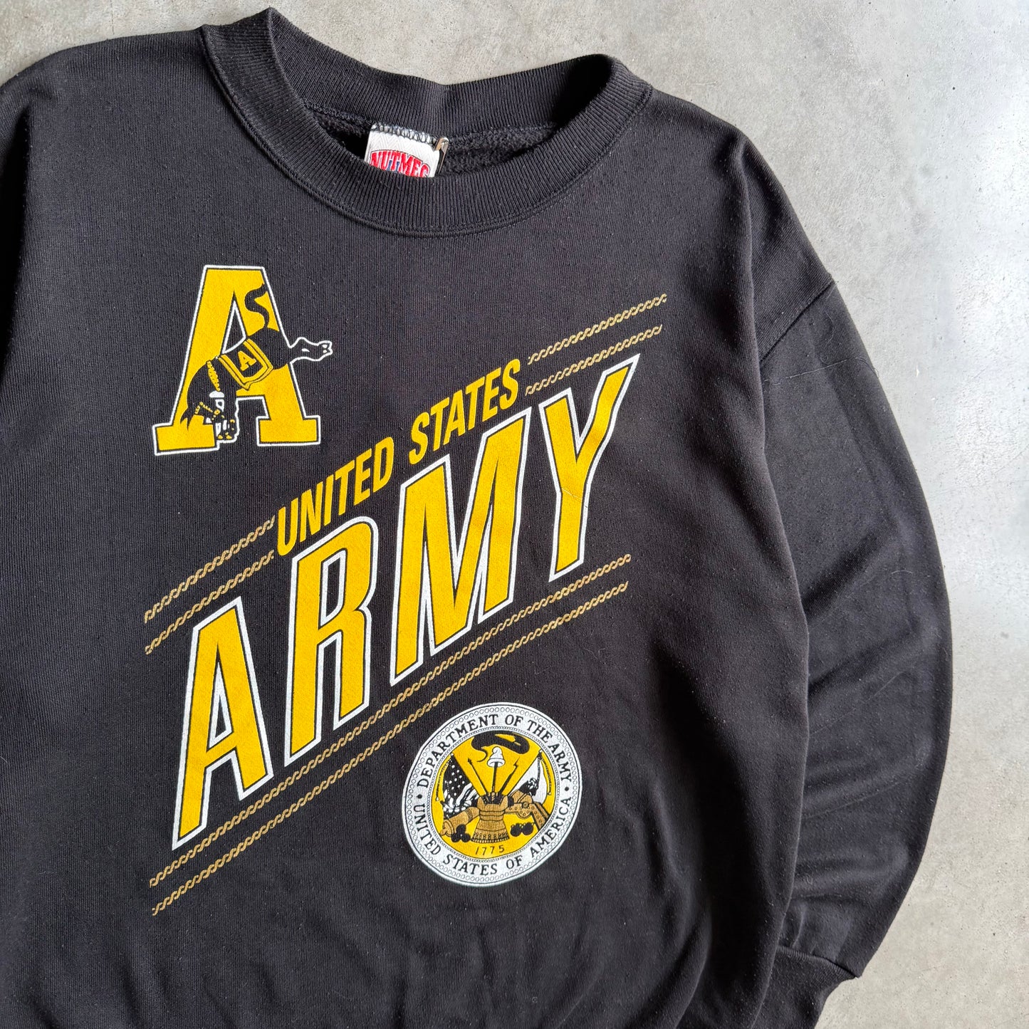 Vintage US Army Collegiate Style Spell-Out & Seal Sweatshirt