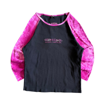 Women’s Y2K Harley Davidson Tie Dye Sleeve Longsleeve