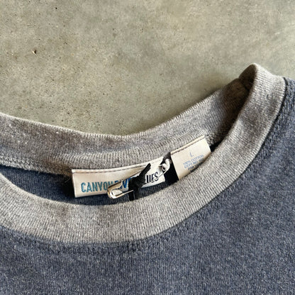 Women’s Y2K Blue Colorblock Baby Tee