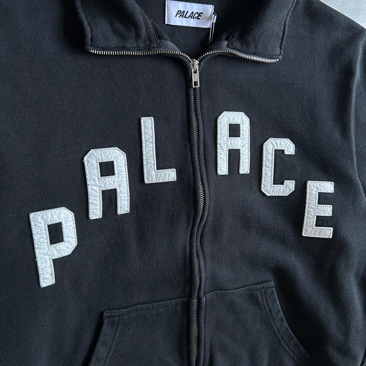 Palace Skateboards SS22 Alas Zip-Up Funnel Sweatshirt - Black