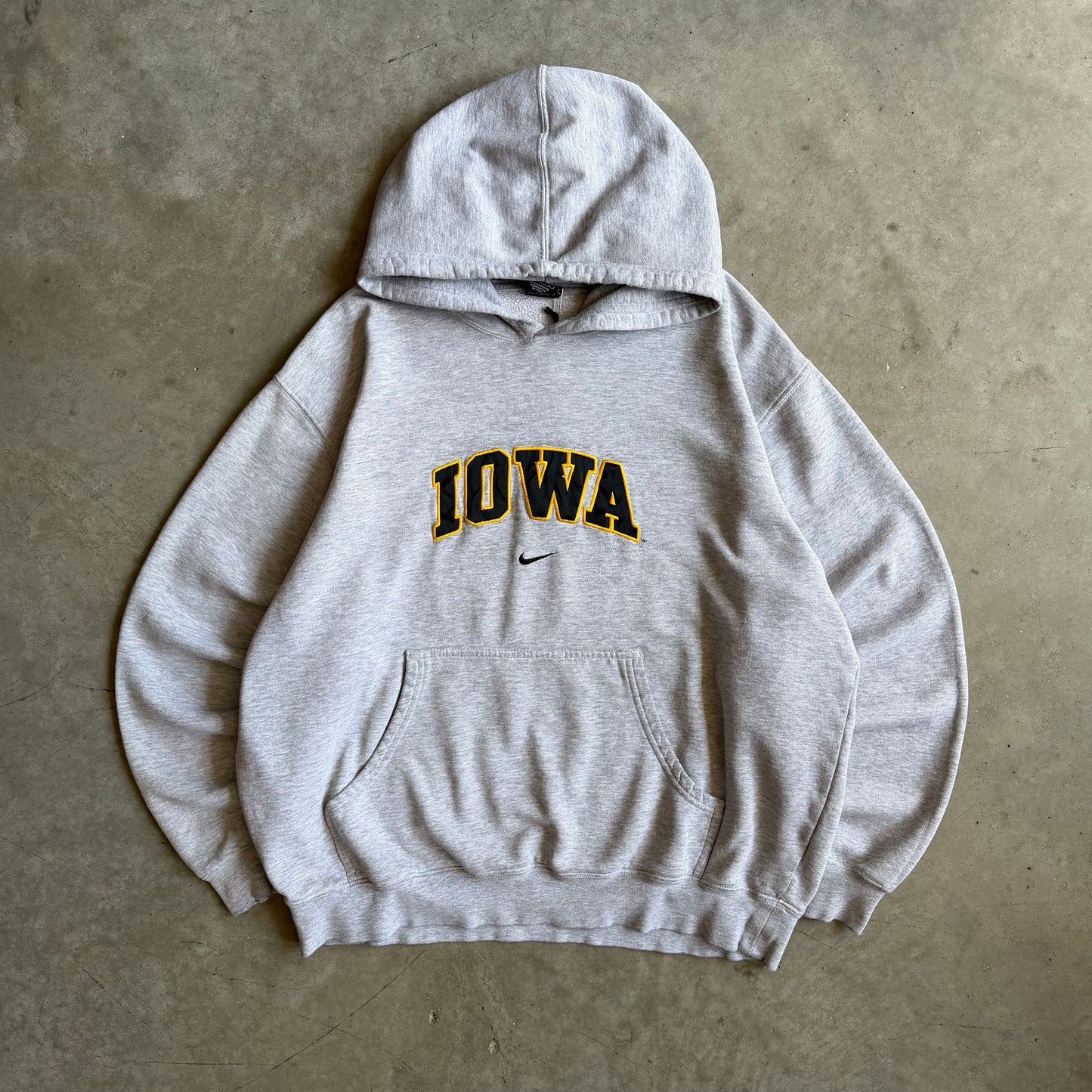 Vintage Nike Team Iowa Black & Gold Embroidered Spell-out Hoodie
