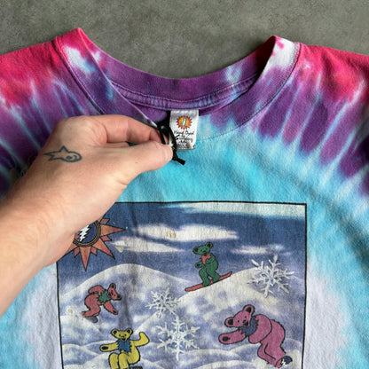 Vintage 1990 Grateful Dead "Snowboarding Bears" Tie-Dye Tee