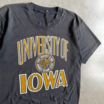 Vintage University Of Iowa Crest Spell-Out Black Tee