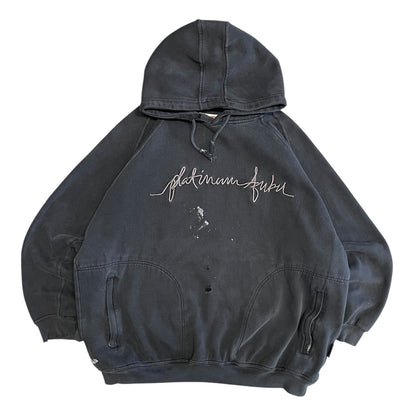 Y2K Thrashed FUBU Platinum Black Tonal Hoodie