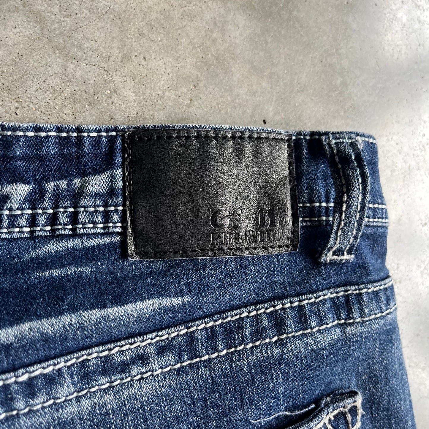 Y2K GS-115 Straight Leg Contrast Stitch Jeans