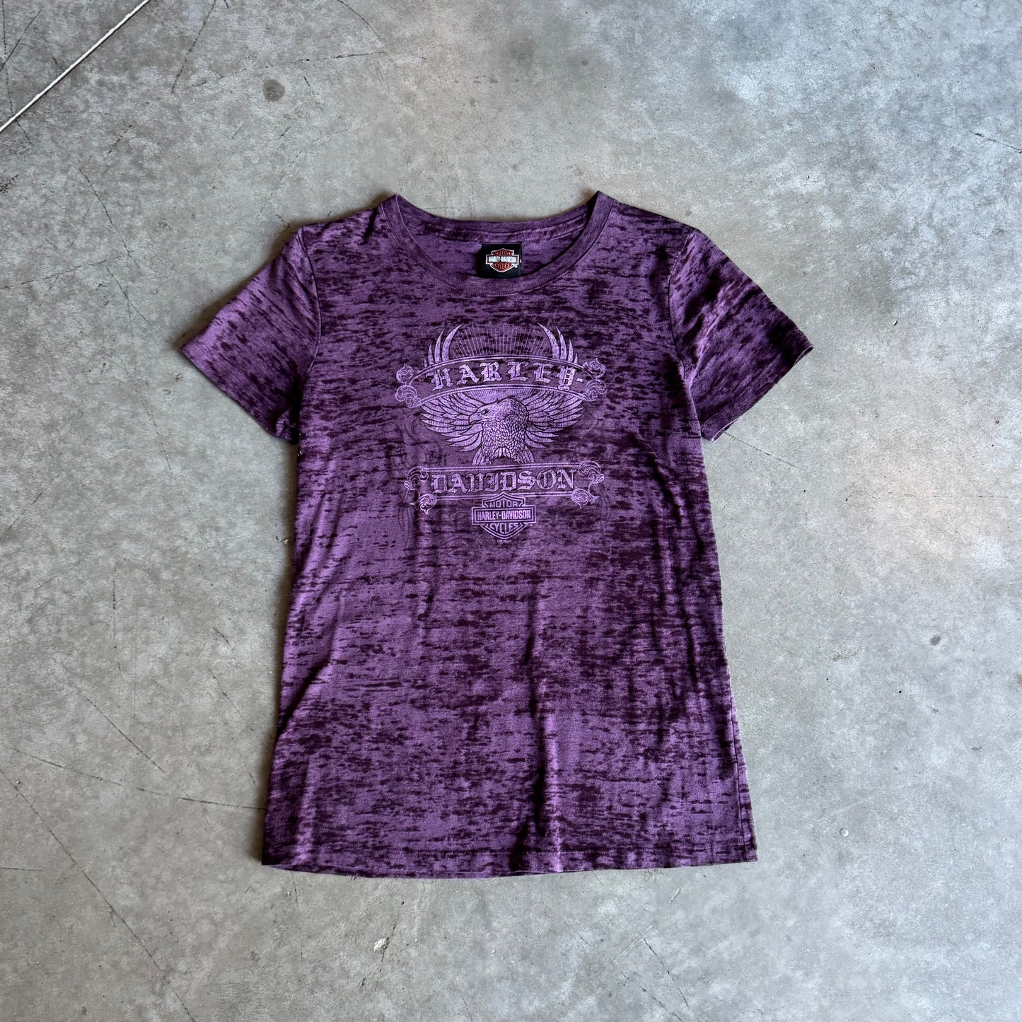 Women’s Harley Davidson Purple Acid Wash T Shirt