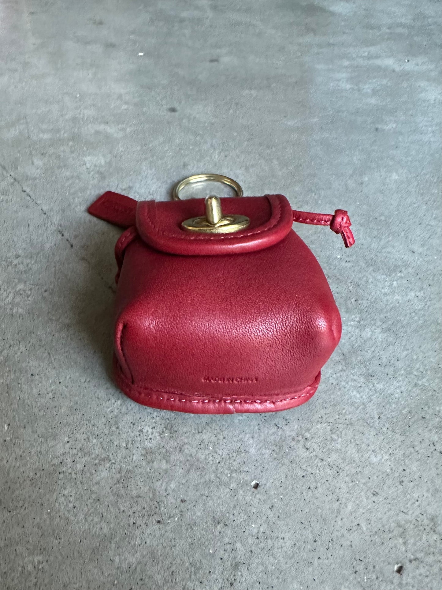 Authentic Coach Mini Day Pack Red Leather Key Chain Bag Charm