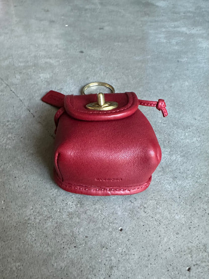 Authentic Coach Mini Day Pack Red Leather Key Chain Bag Charm