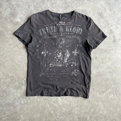 Y2K American Eagle Crest Distressed Black Tee