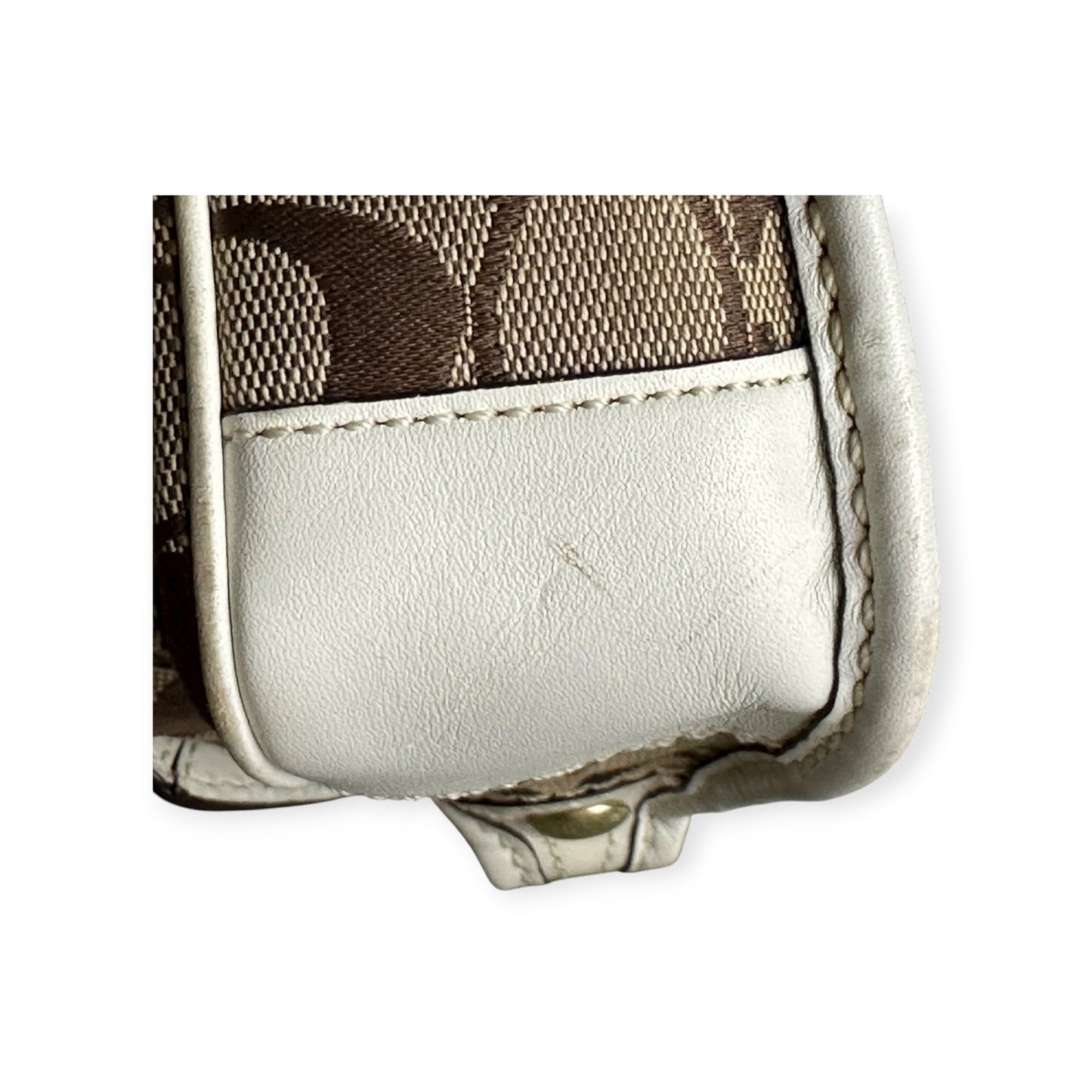 Coach Y2K Signature Mini Shoulder Bag Tan/White