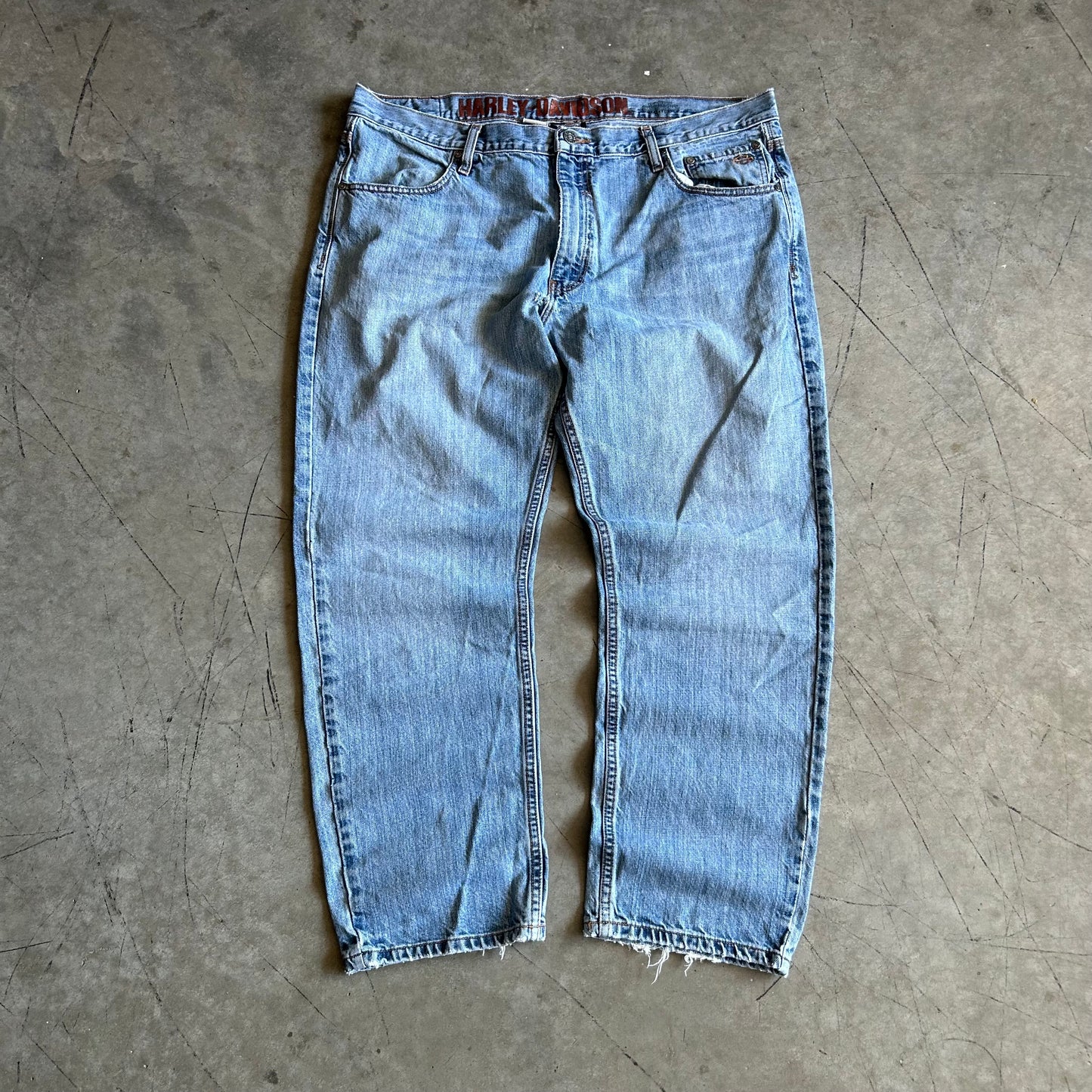 Y2K Harley Davidson Distressed Faded Jeans