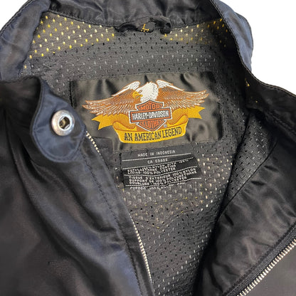 Y2K Black & Yellow Harley Motorcycle Jacket