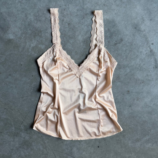 Vintage Boho Lace Tank Beige