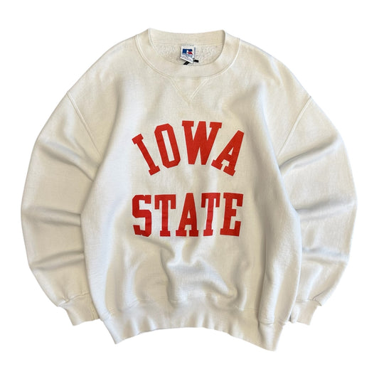Vintage Russell Iowa State White & Red Sweatshirt