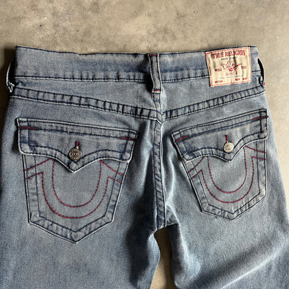 True Religion Geno Relaxed Red Thread Jeans
