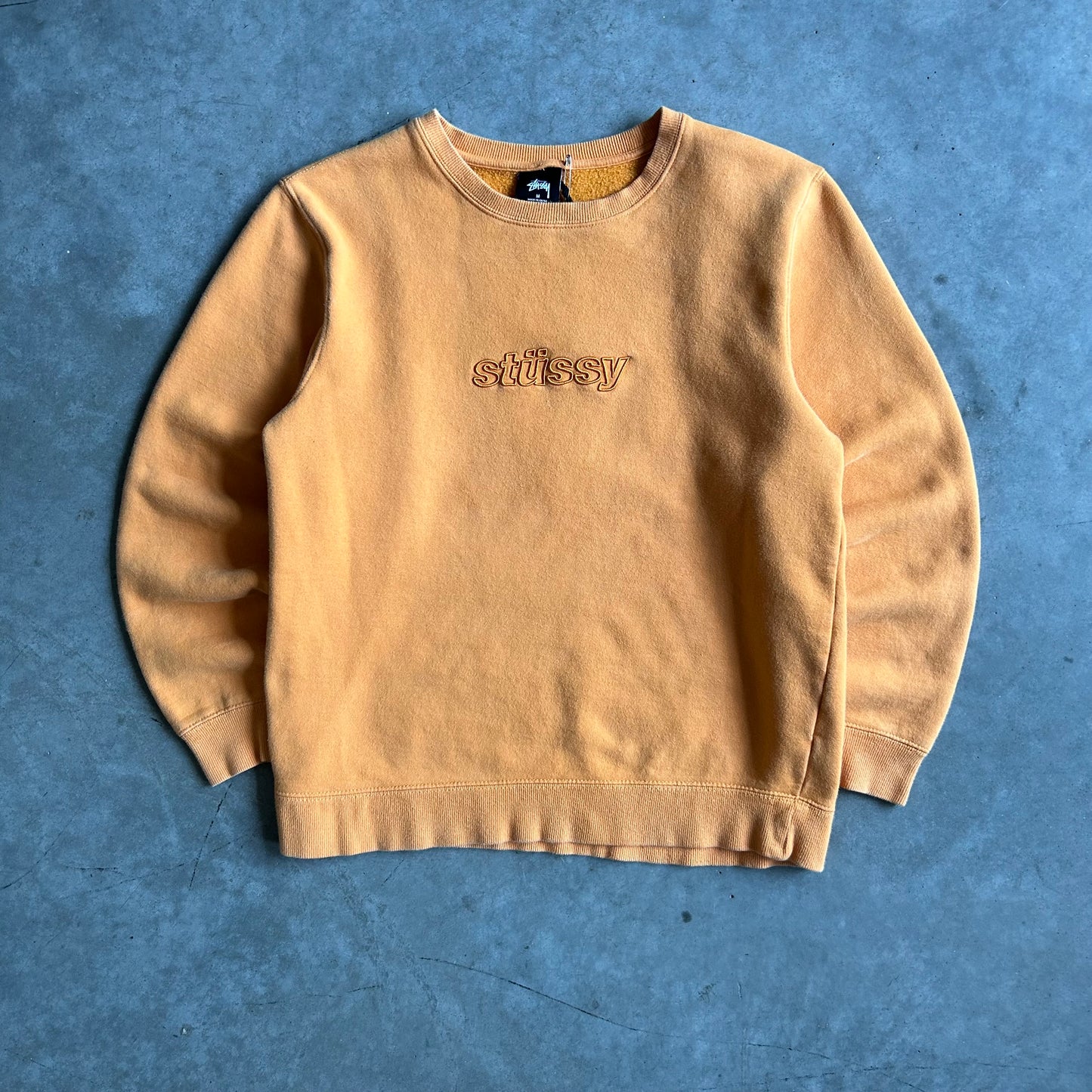 Stüssy Orange Embroidered Logo Sweatshirt