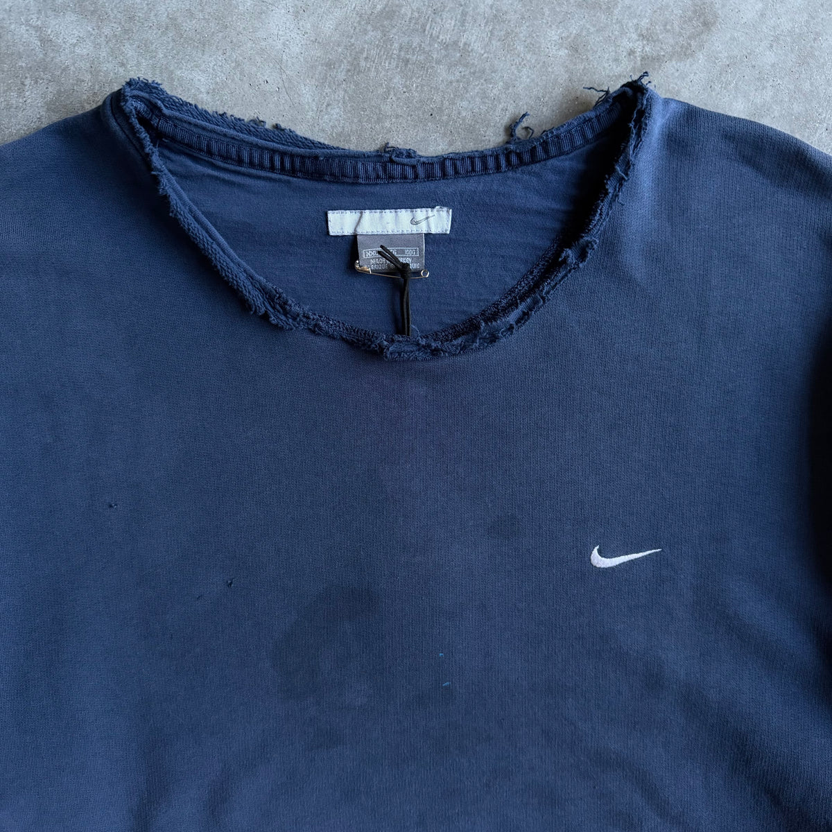 Vintage Nike Chopped Hood Navy Hoodie