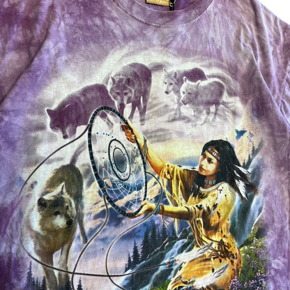 Y2K Native Women With Dream Catcher And Wolves Tee