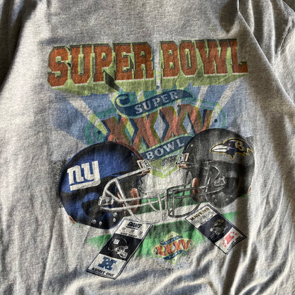 NFL Super Bowl XXV Giants vs Ravens Helmet T Shirt