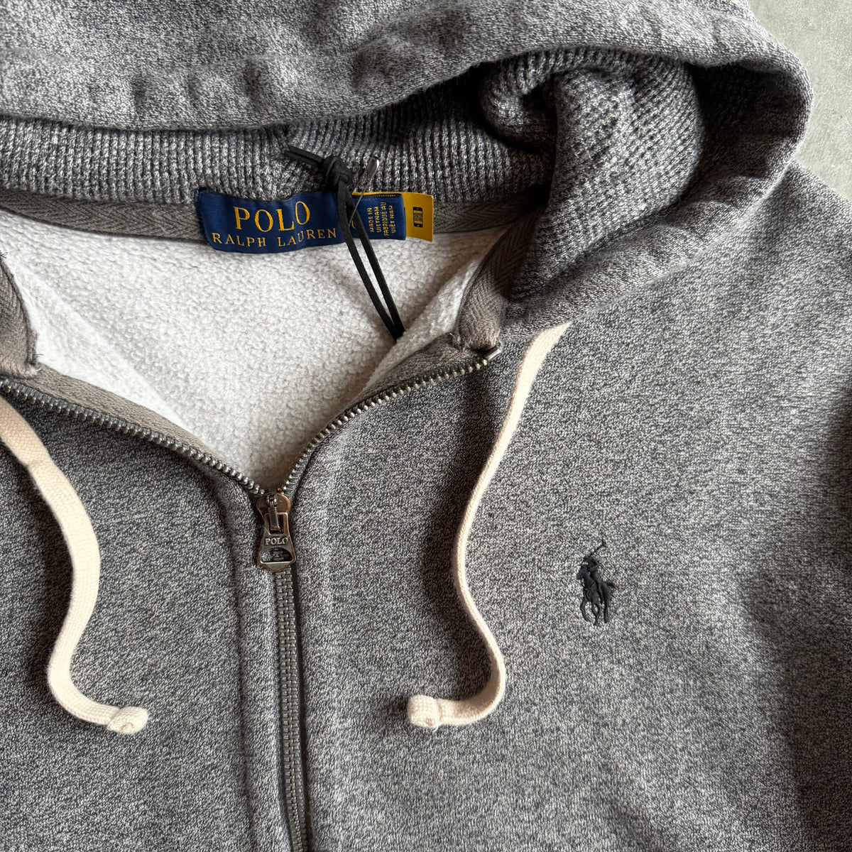 Polo Ralph Lauren Heather Grey Heavyweight Zip Up Hoodie