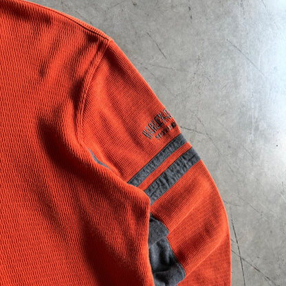 Y2K Harley Davidson Waffle Knit Two Tone Sleeve L/S