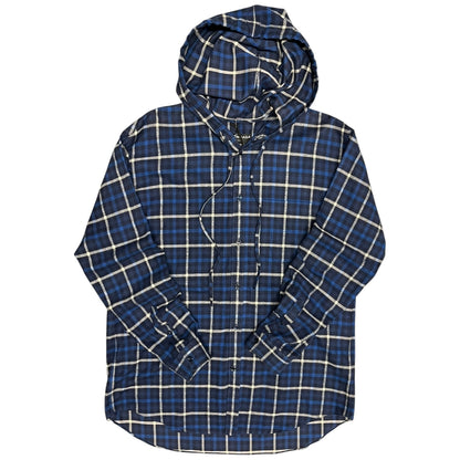 FW17 Balenciaga Blue Hooded Flannel