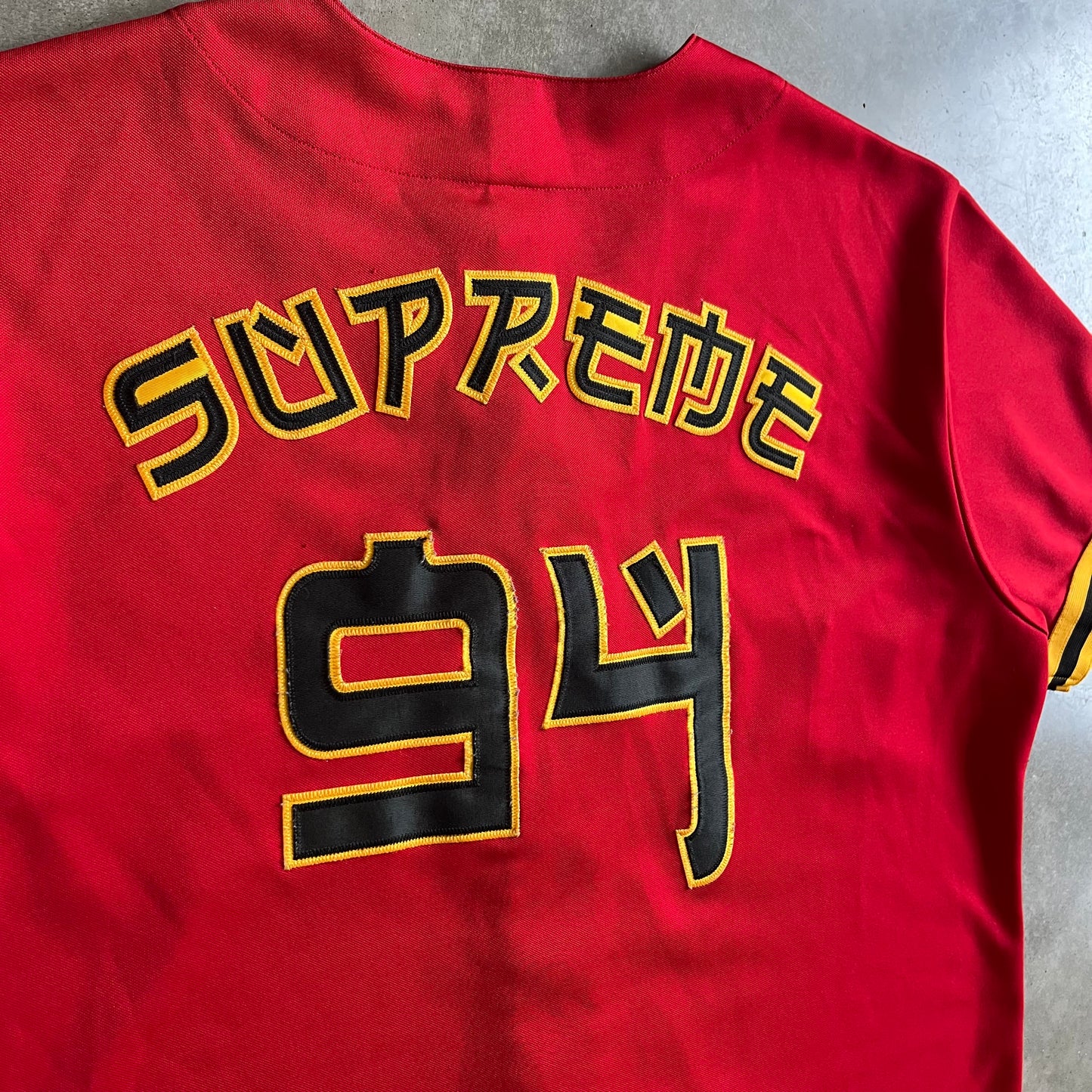 Supreme SS19 Red Rum Baseball Jersey