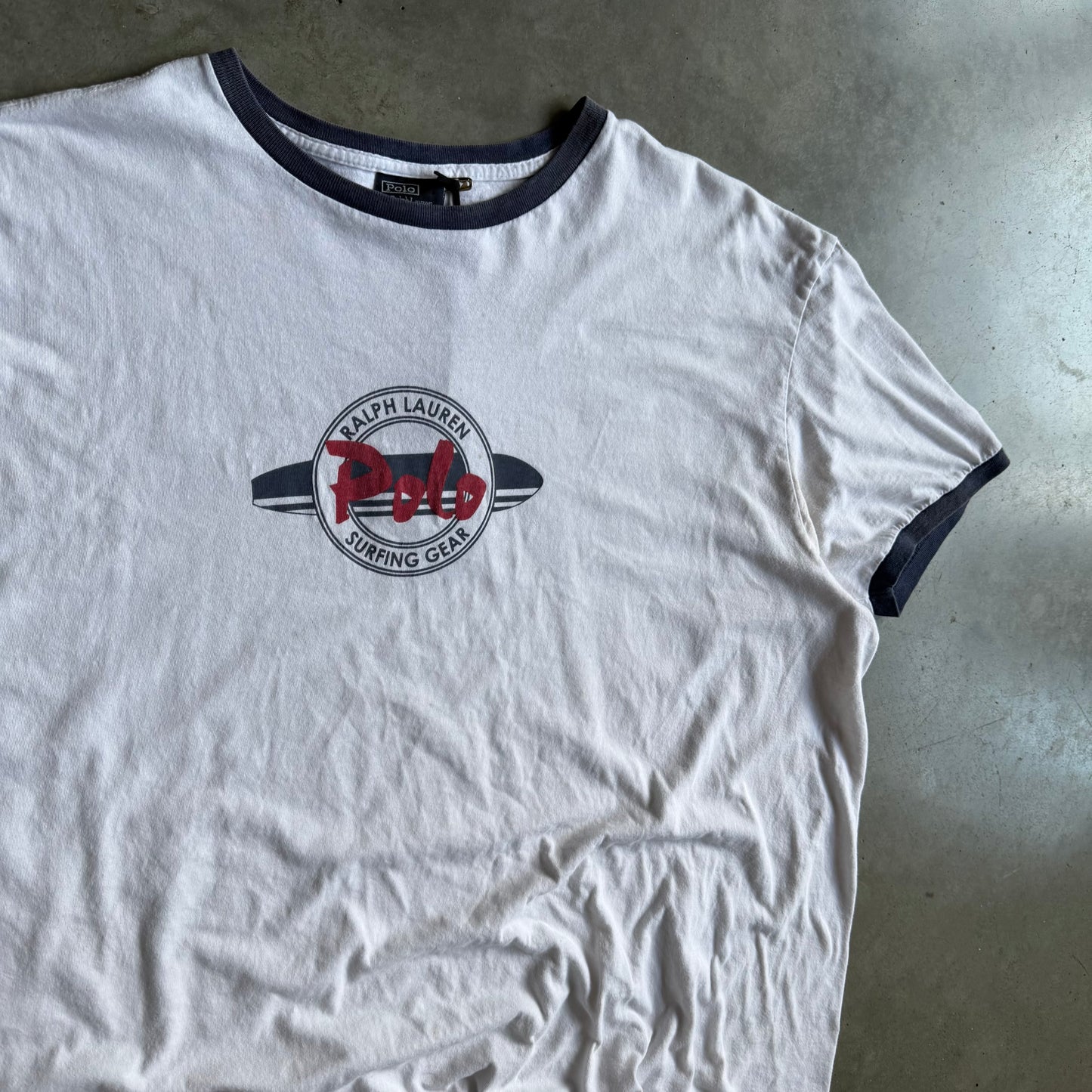Vintage Polo Ralph Lauren Surfing Gear Ringer Tee