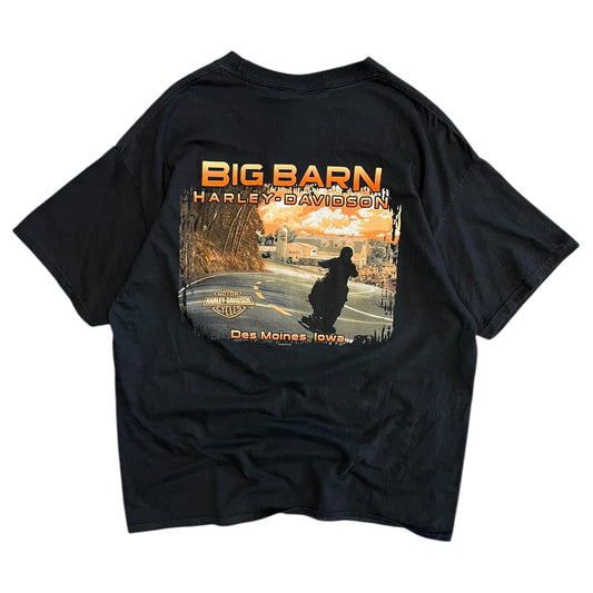 Y2K Big Barn Harley Davidson Checkered Flag Women Tee