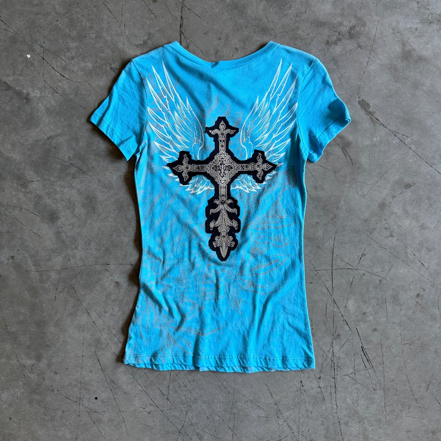 Y2K Vocal Blue Bling Cross Tee
