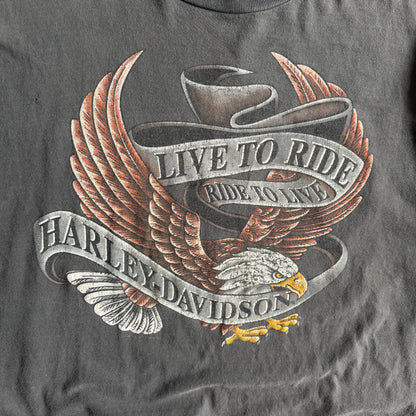 Vintage Harley Davidson ‘Live To Ride’ Eagle St Barths Faded T Shirt