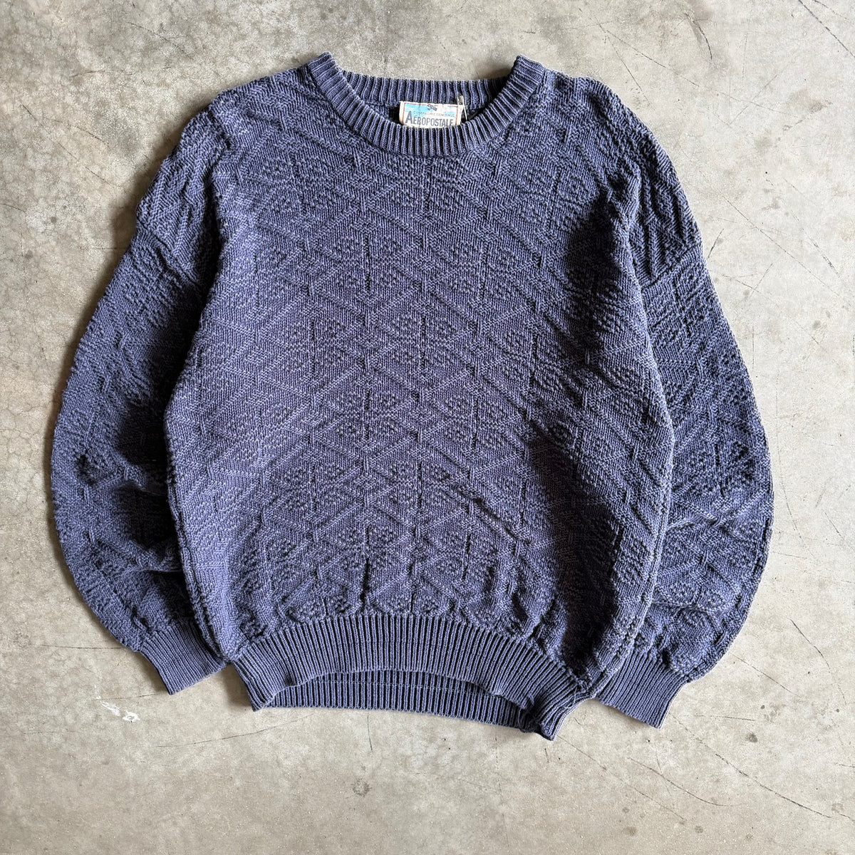 Vintage Aeropostale Diamond Knit Navy Sweater