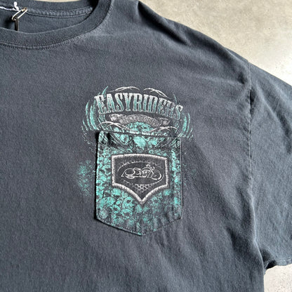 Y2K Easyriders ‘It’s a Lifestyle’ Skull Spellout Graphic Pocket Tee