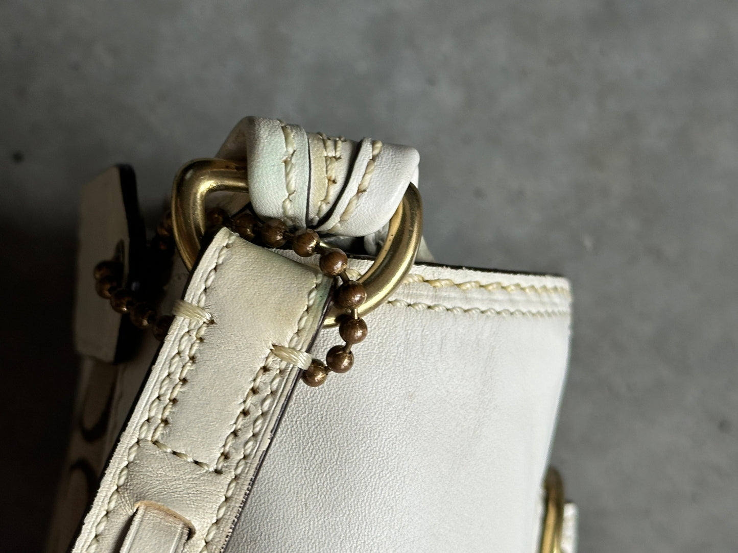 Coach Y2K Signature Mini Shoulder Bag Tan/White