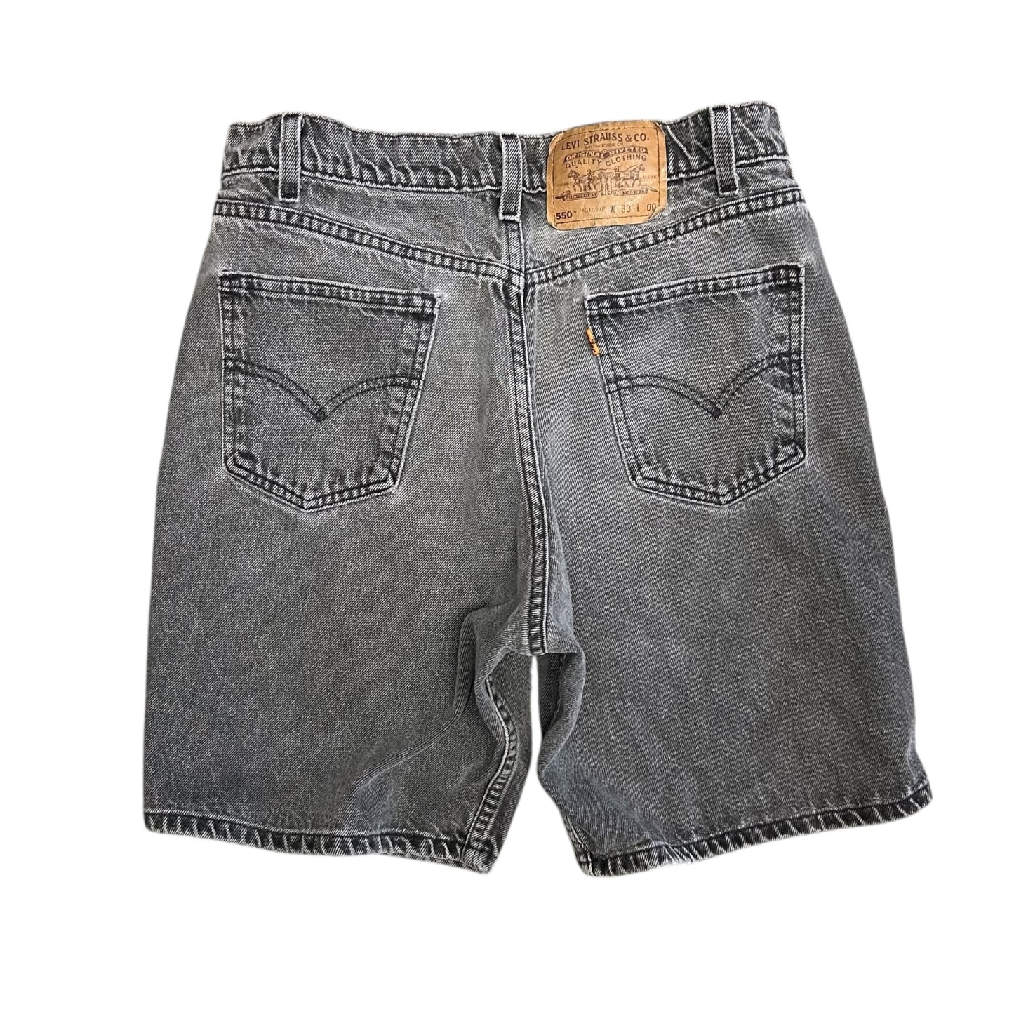 Vintage Levi’s 550 Faded Black Denim Shorts