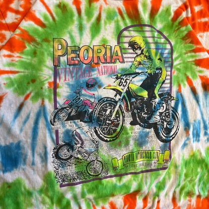 Vintage Tie Die Peoria Motorcycle Club Tee