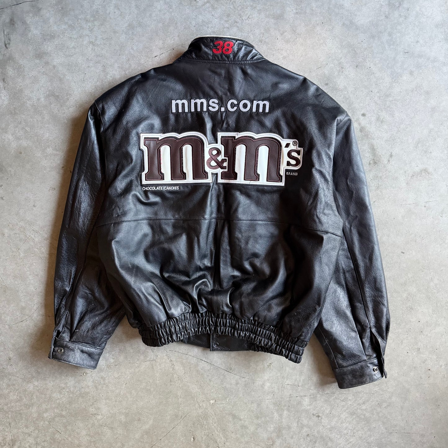 JH Design Leather M&Ms NASCAR Racing Jacket