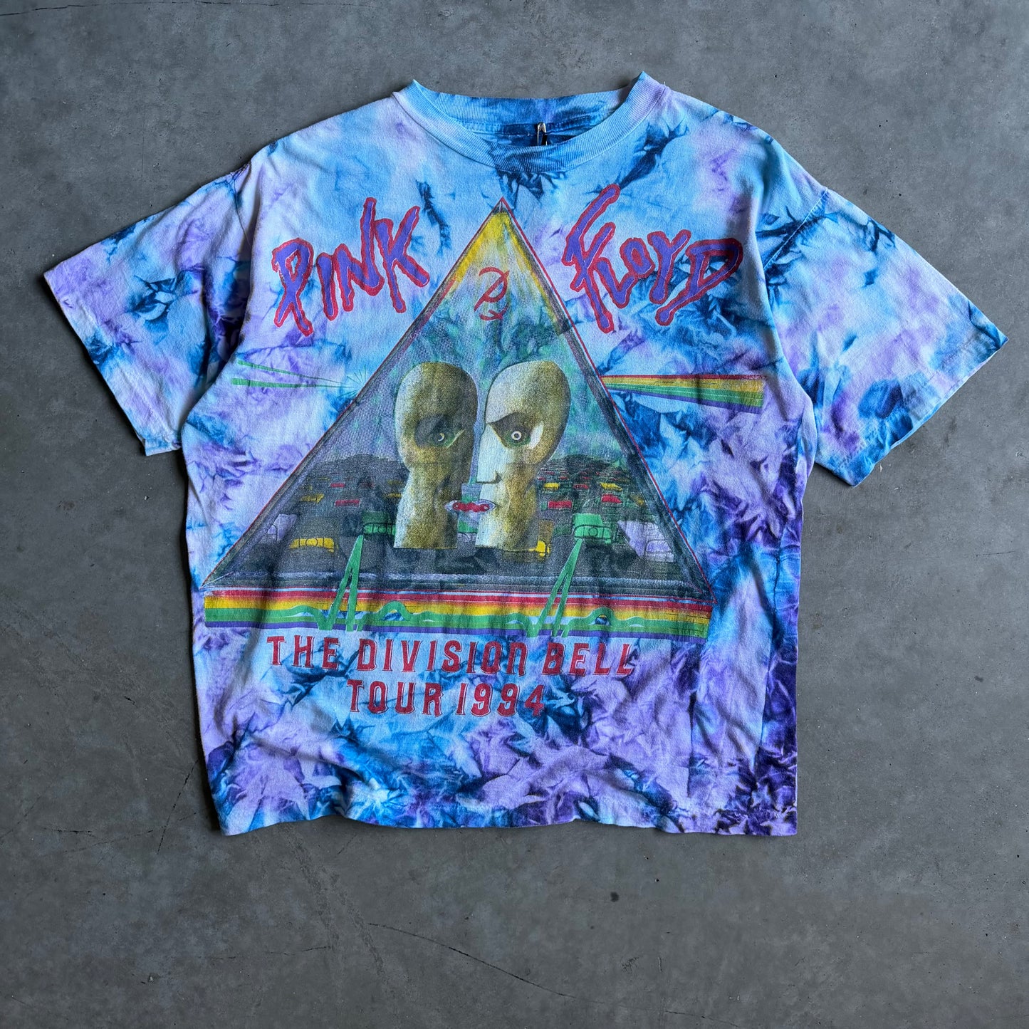 Vintage Pink Floyd The Division Bell Tie Dye Parking Lot Boot T Shirt