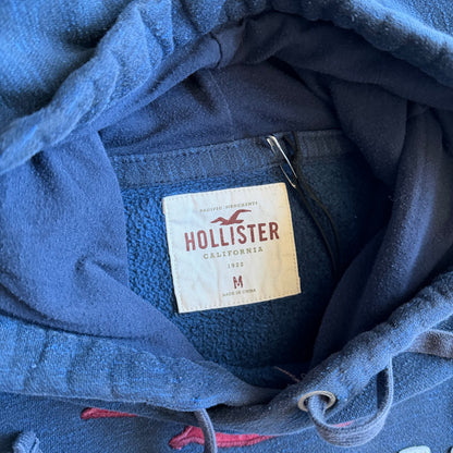 Y2K Hollister Blue Slub Logo Embroidered Hoodie