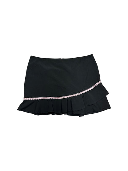 Women’s Y2K Xhilaration Black Mini Skirt With Pink Lace