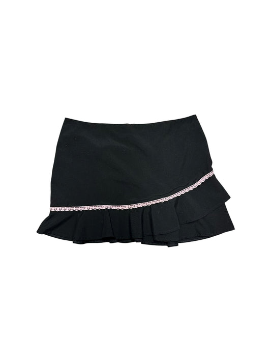 Women’s Y2K Xhilaration Black Mini Skirt With Pink Lace
