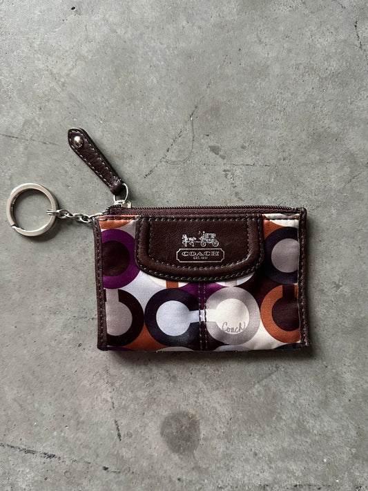 Coach Y2K Brown/Purple Keychain Change Pouch