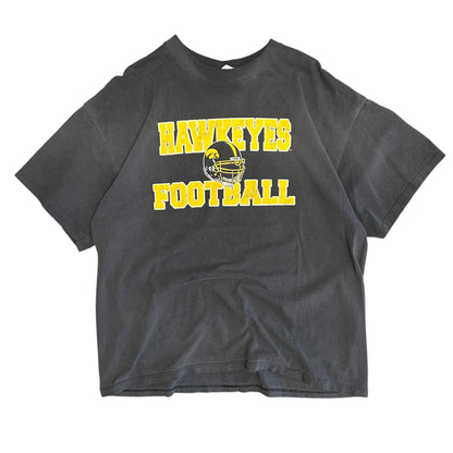 Vintage Hawkeyes Football Helmet & Spellout Tee